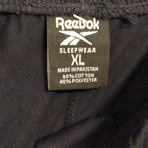 NWT Reebok Mens sleepwear elastic waist w/tie button fly cuffed legs size XL - Picture 6 of 7